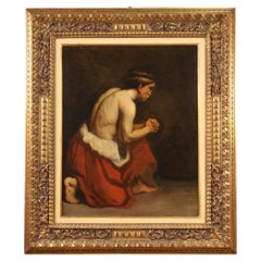 17th Century Oil on Canvas Antique Flemish Figure Study Painting, 1680