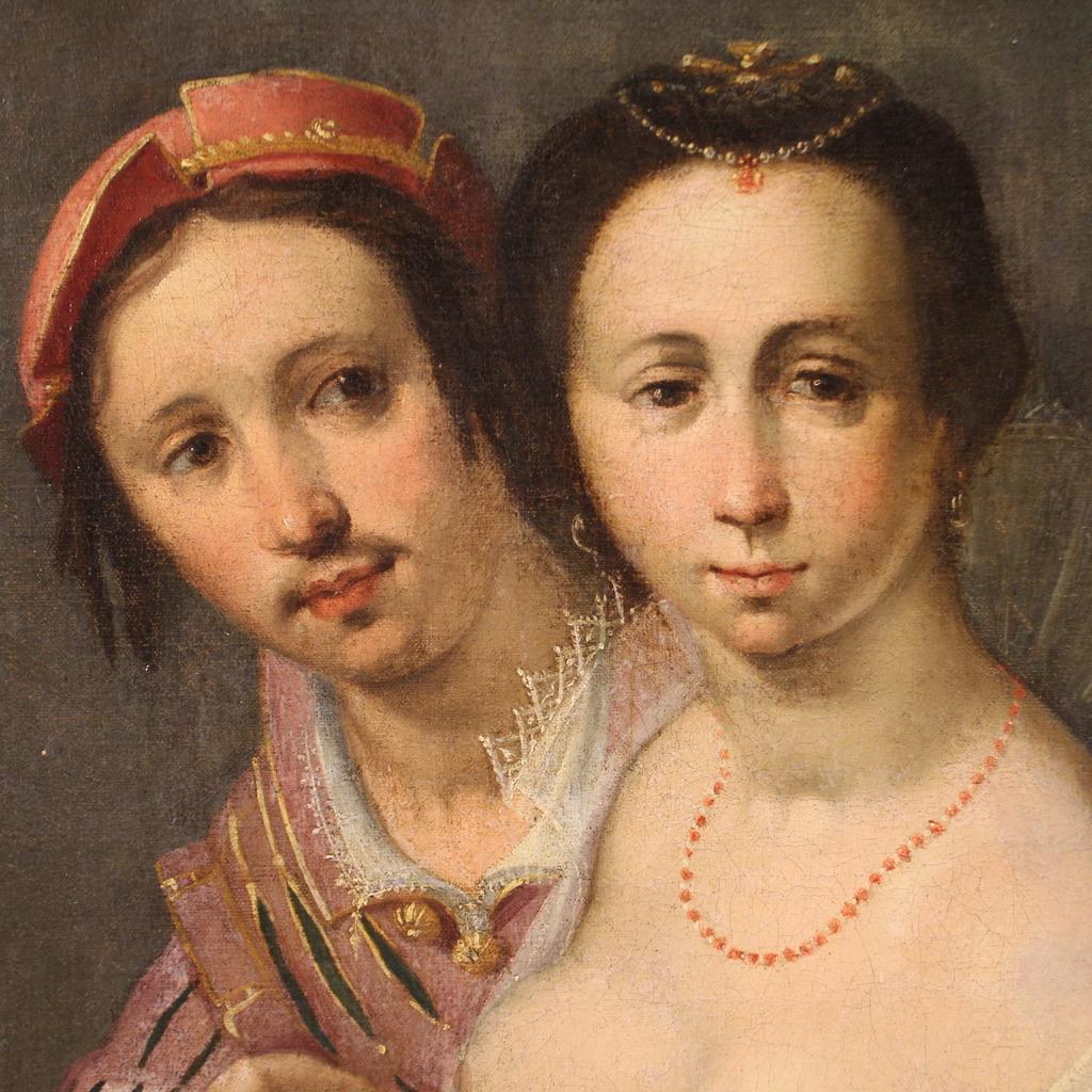 17th Century Oil on Canvas Antique Flemish Painting The Allegory of Love, 1610 in vendita 2