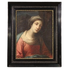 17th Century Oil on Canvas Antique Italian Lady Portrait Painting, 1680