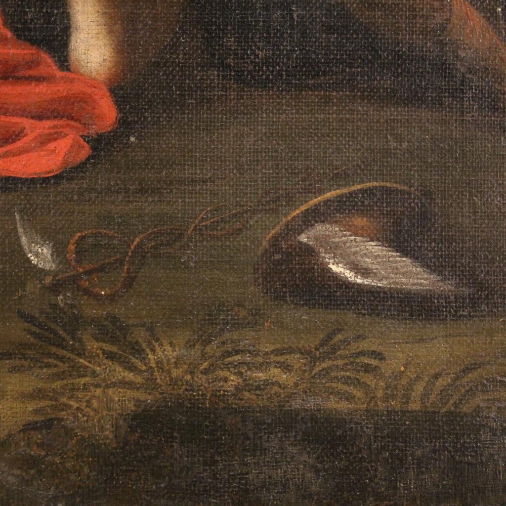 17th Century Oil on Canvas Antique Italian Mythological Painting Sleeping Venus 8