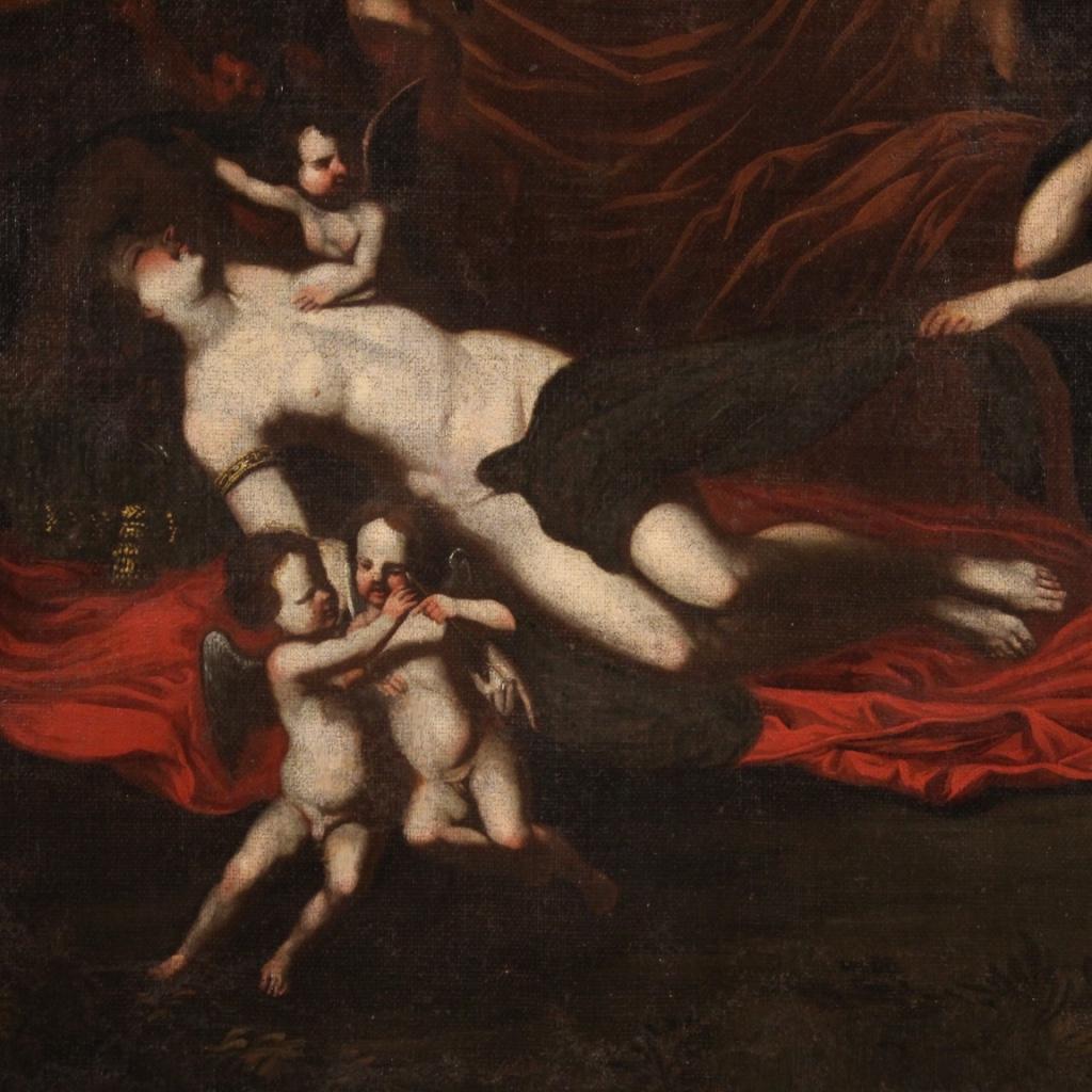 17th Century Oil on Canvas Antique Italian Mythological Painting Sleeping Venus 2