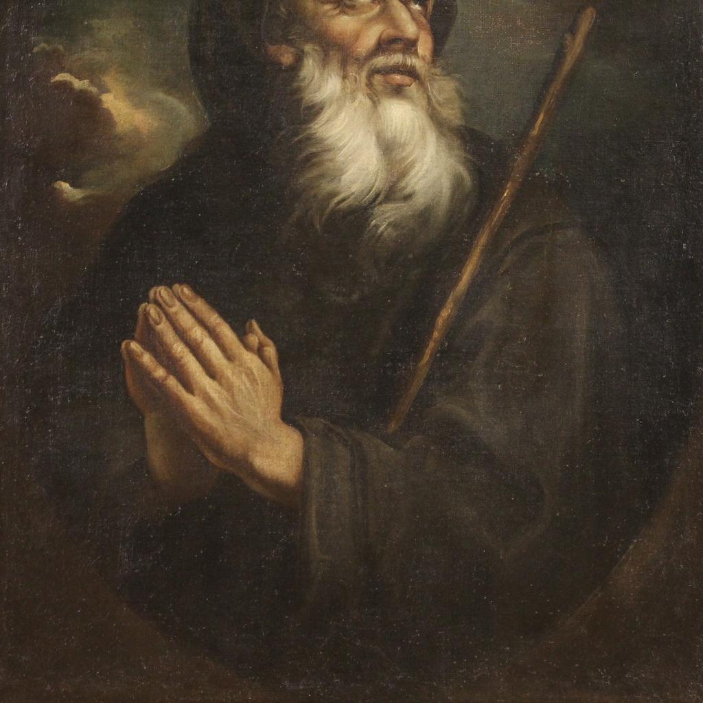 17th Century Oil On Canvas Antique Italian Religious Painting, 1670 5