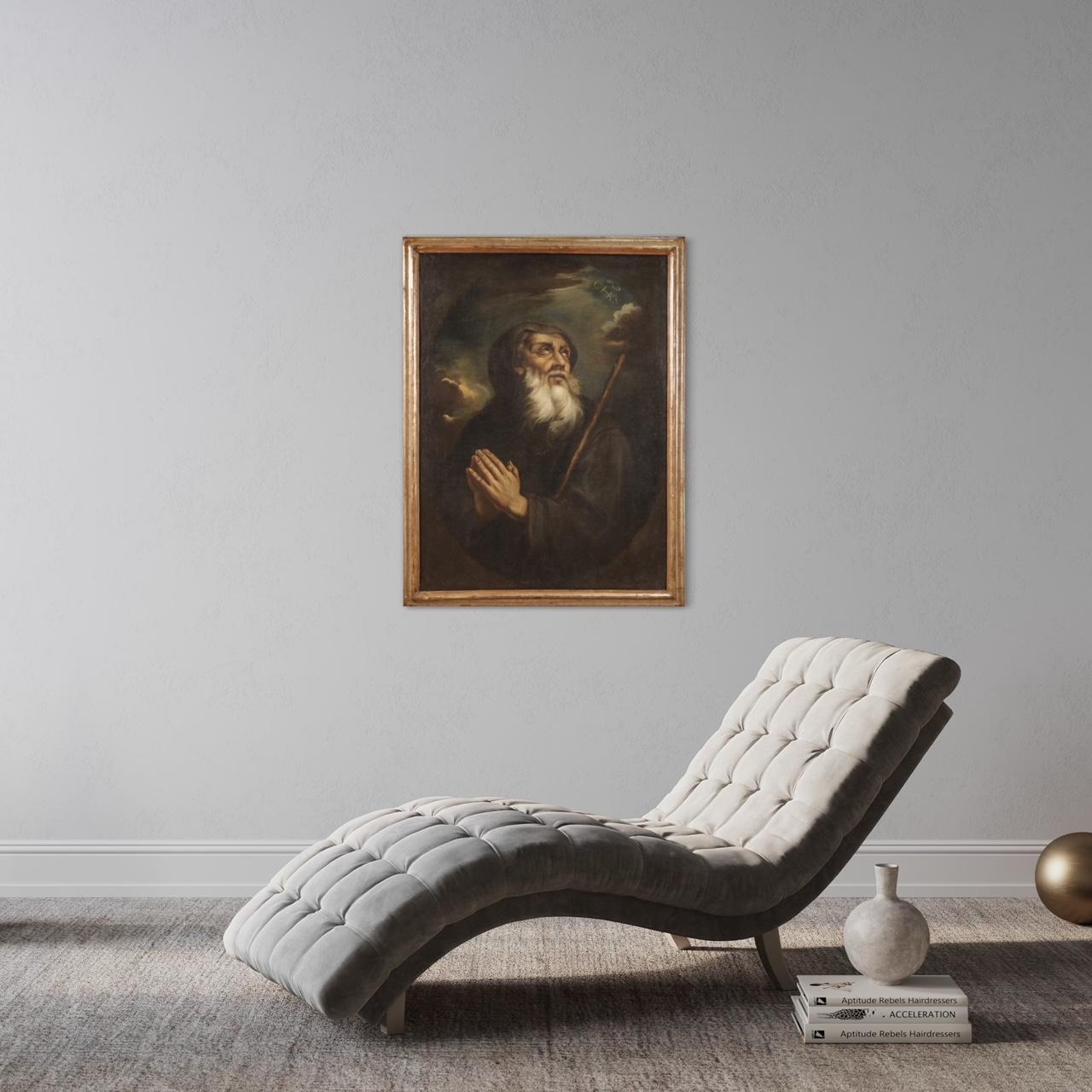 17th Century Oil On Canvas Antique Italian Religious Painting, 1670 8