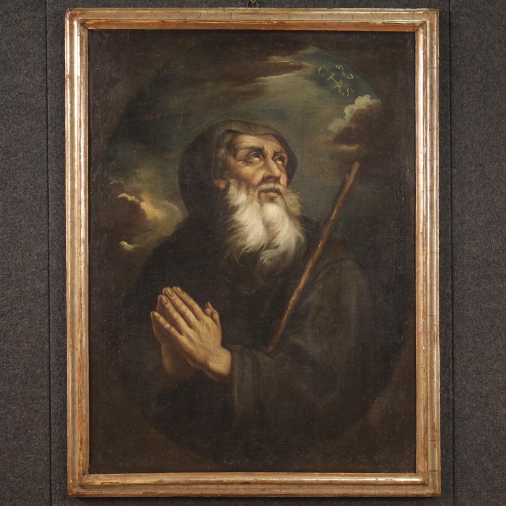 18th Century and Earlier 17th Century Oil On Canvas Antique Italian Religious Painting, 1670
