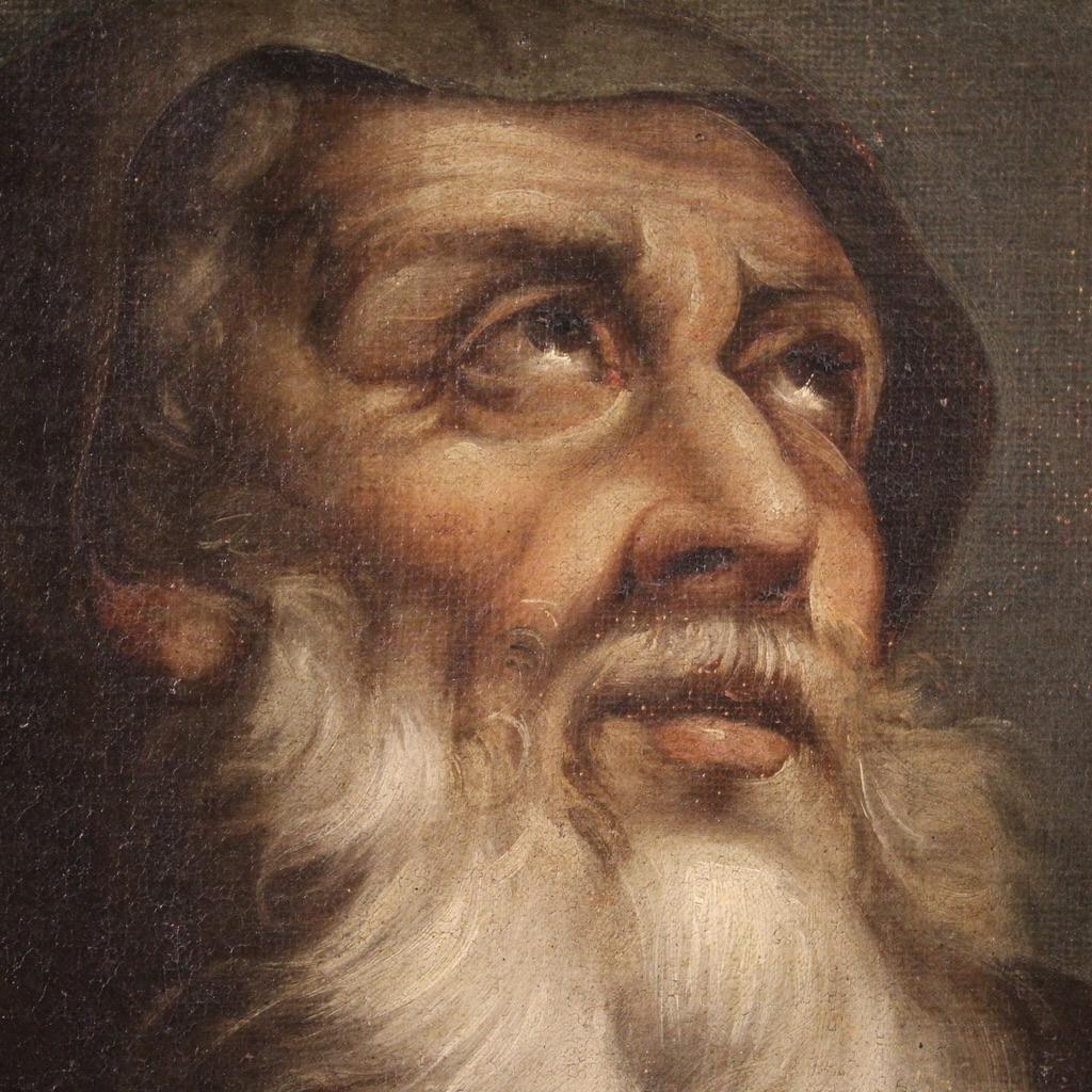 17th Century Oil On Canvas Antique Italian Religious Painting, 1670 1