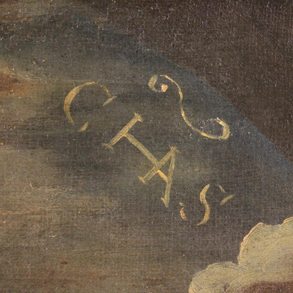 17th Century Oil On Canvas Antique Italian Religious Painting, 1670 3