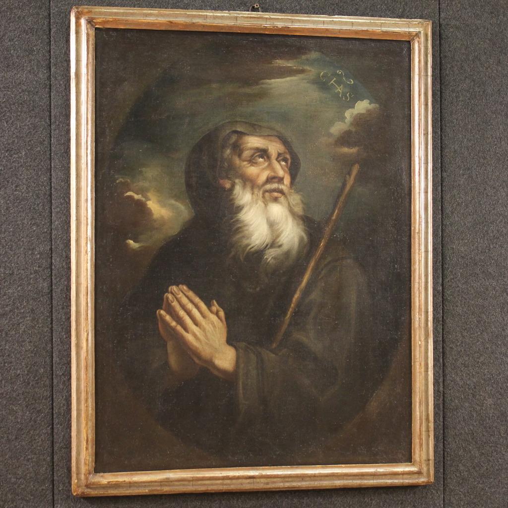 17th Century Oil On Canvas Antique Italian Religious Painting, 1670 4