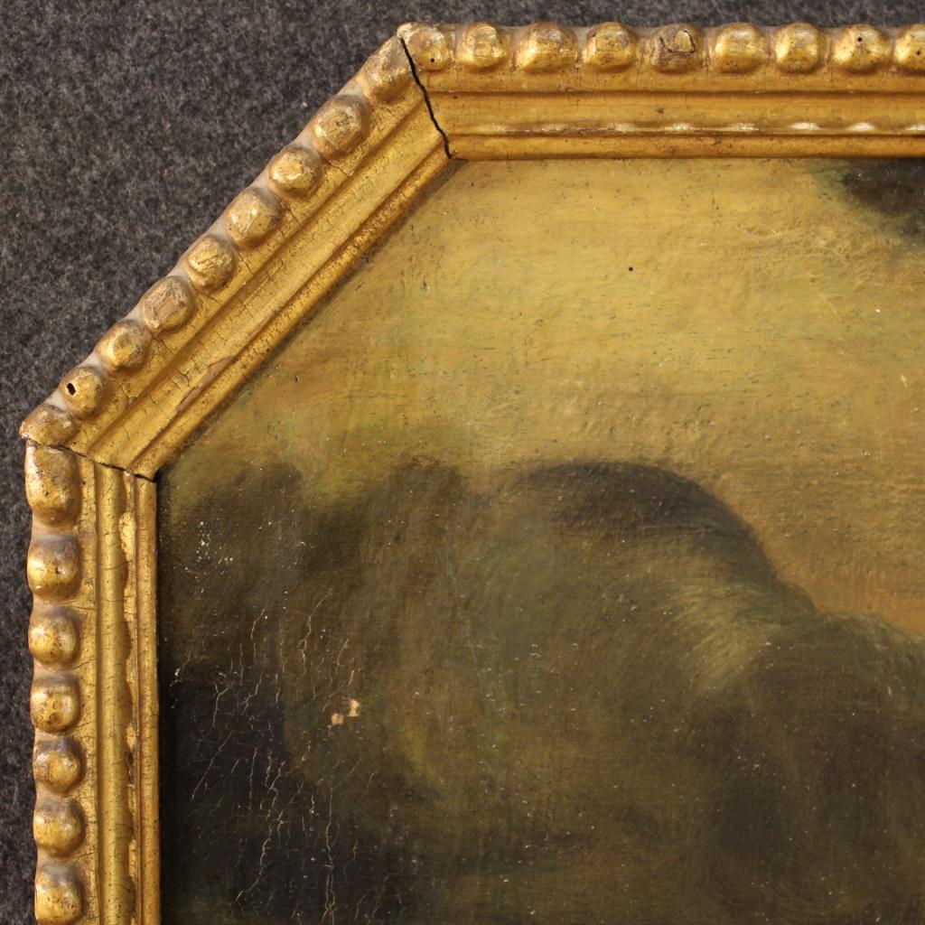 17th Century Oil on Canvas Antique Italian Religious Painting, 1680 7