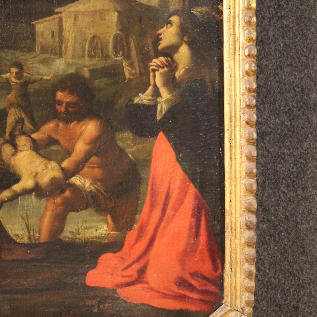 17th Century Oil on Canvas Antique Italian Religious Painting, 1680 1