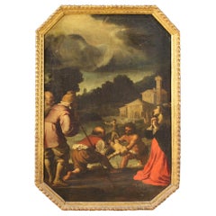17th Century Oil on Canvas Antique Italian Religious Painting, 1680