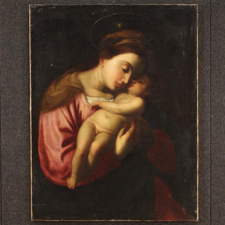 17th Century Oil on Canvas Antique Italian Religious Painting Madonna ...