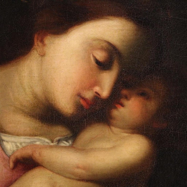 17th Century Oil on Canvas Antique Italian Religious Painting Madonna ...