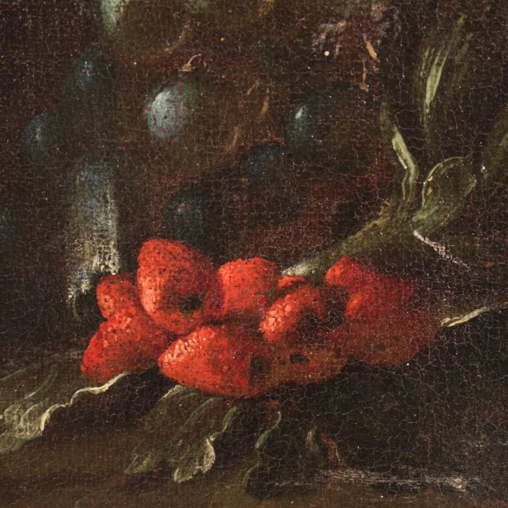 17th Century Oil on Canvas Antique Italian Still Life Painting, 1650 3