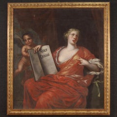 17th Century Oil on Canvas Antique Italian Sybil Painting, 1680