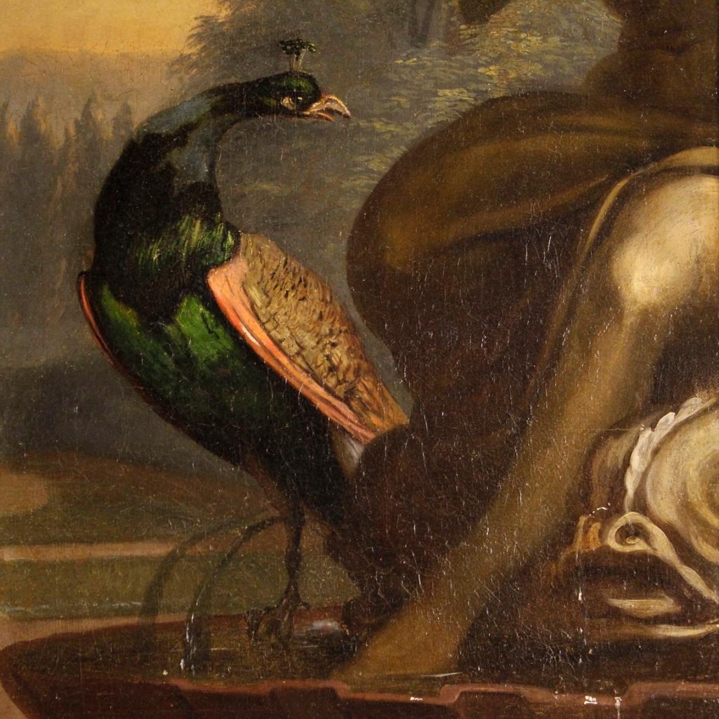 17th Century Oil on Canvas Dutch Mythological Painting Vertumnus and Pomona 4