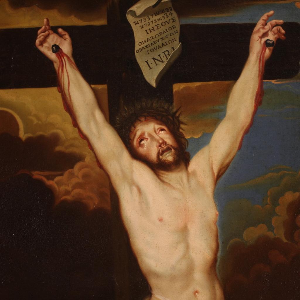 siglo XVII Óleo sobre lienzo Pintura religiosa flamenca antigua Crucifixión, 1630 7