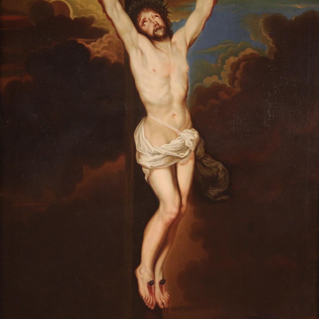 siglo XVII Óleo sobre lienzo Pintura religiosa flamenca antigua Crucifixión, 1630 Dutch
