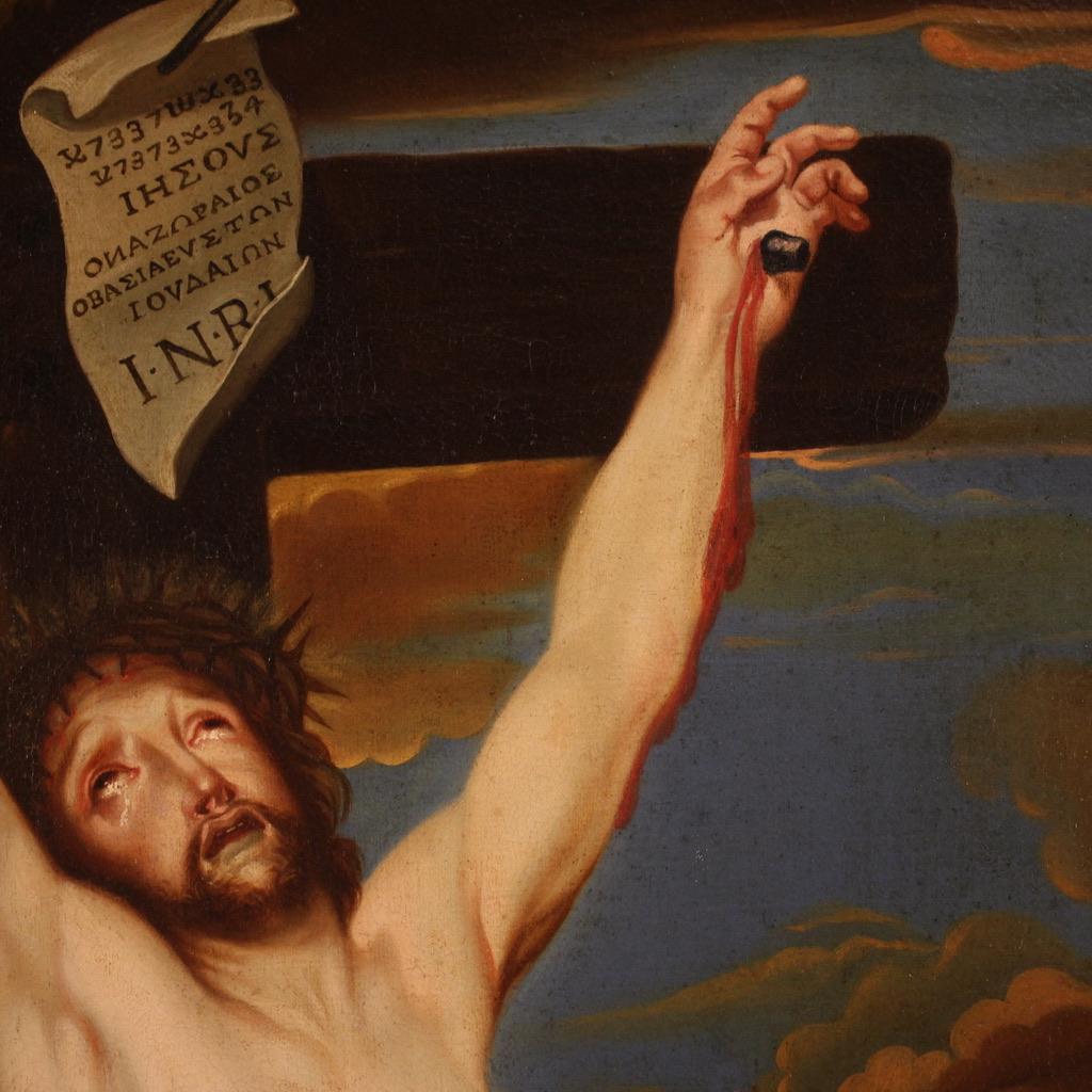 siglo XVII Óleo sobre lienzo Pintura religiosa flamenca antigua Crucifixión, 1630 2