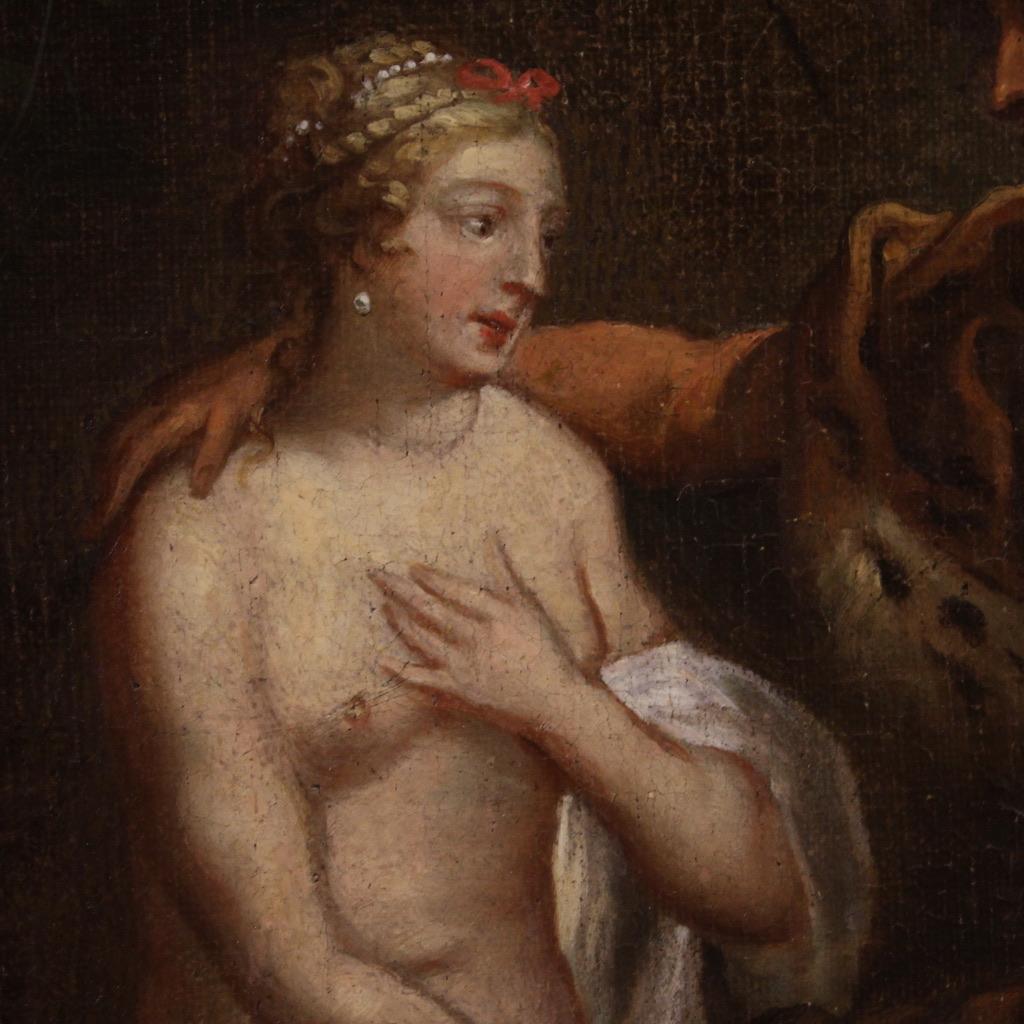 óleo sobre lienzo del siglo XVII Pintura mitológica flamenca antigua, 1660 en venta 6