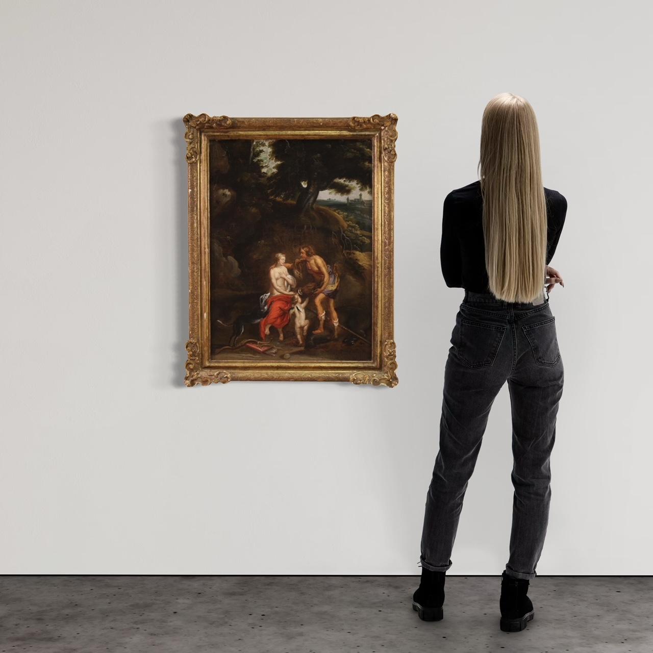 óleo sobre lienzo del siglo XVII Pintura mitológica flamenca antigua, 1660 Dutch en venta