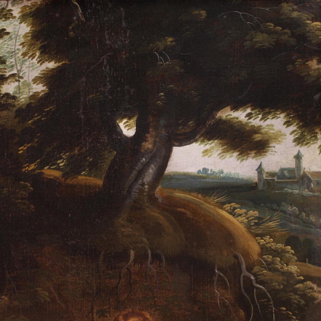 óleo sobre lienzo del siglo XVII Pintura mitológica flamenca antigua, 1660 en Bueno estado para la venta en Vicoforte, Piedmont
