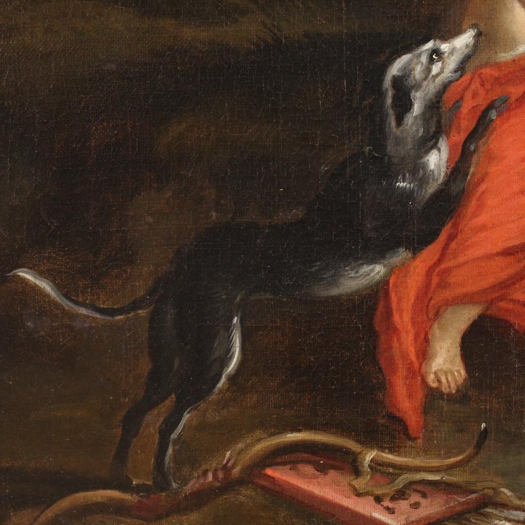 óleo sobre lienzo del siglo XVII Pintura mitológica flamenca antigua, 1660 en venta 2