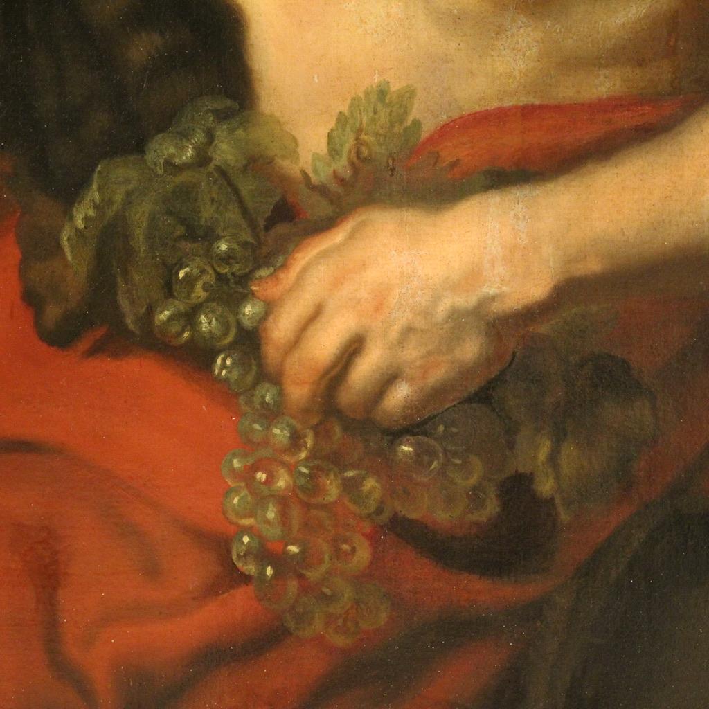 siglo XVII Óleo sobre Lienzo Pintura Mitológica Alemana Antigua Baco, 1650 2