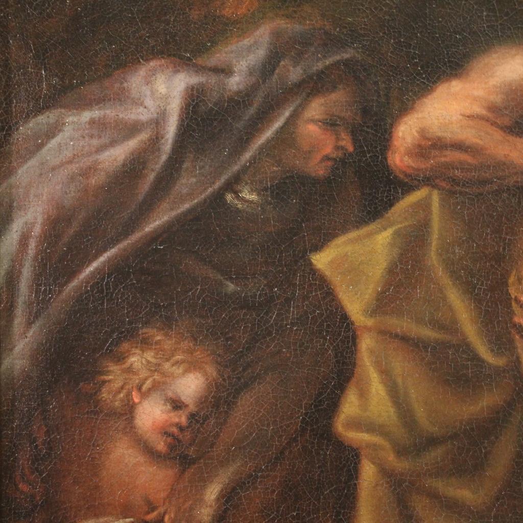 17. Jahrhundert Öl auf Leinwand Italienisch Antike biblische Malerei, 1660 im Angebot 7