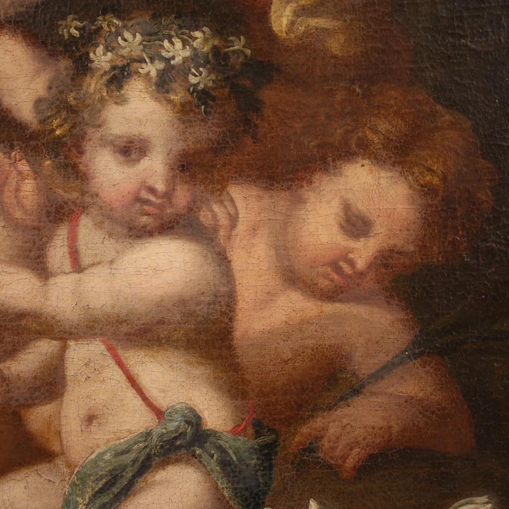 17. Jahrhundert Öl auf Leinwand Italienisch Antike Spiel der Cherubinen Gemälde, 1640 4