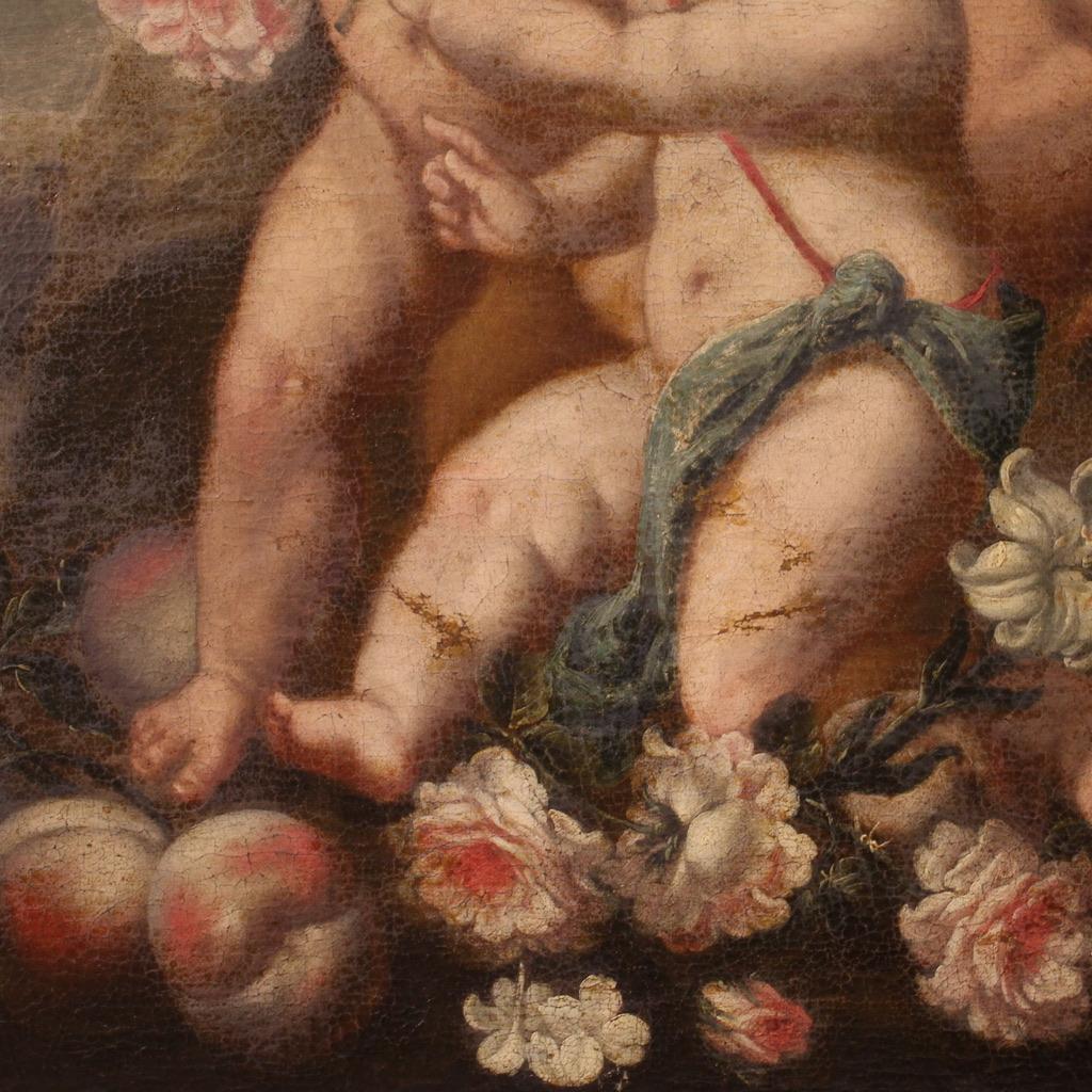 17. Jahrhundert Öl auf Leinwand Italienisch Antike Spiel der Cherubinen Gemälde, 1640 5