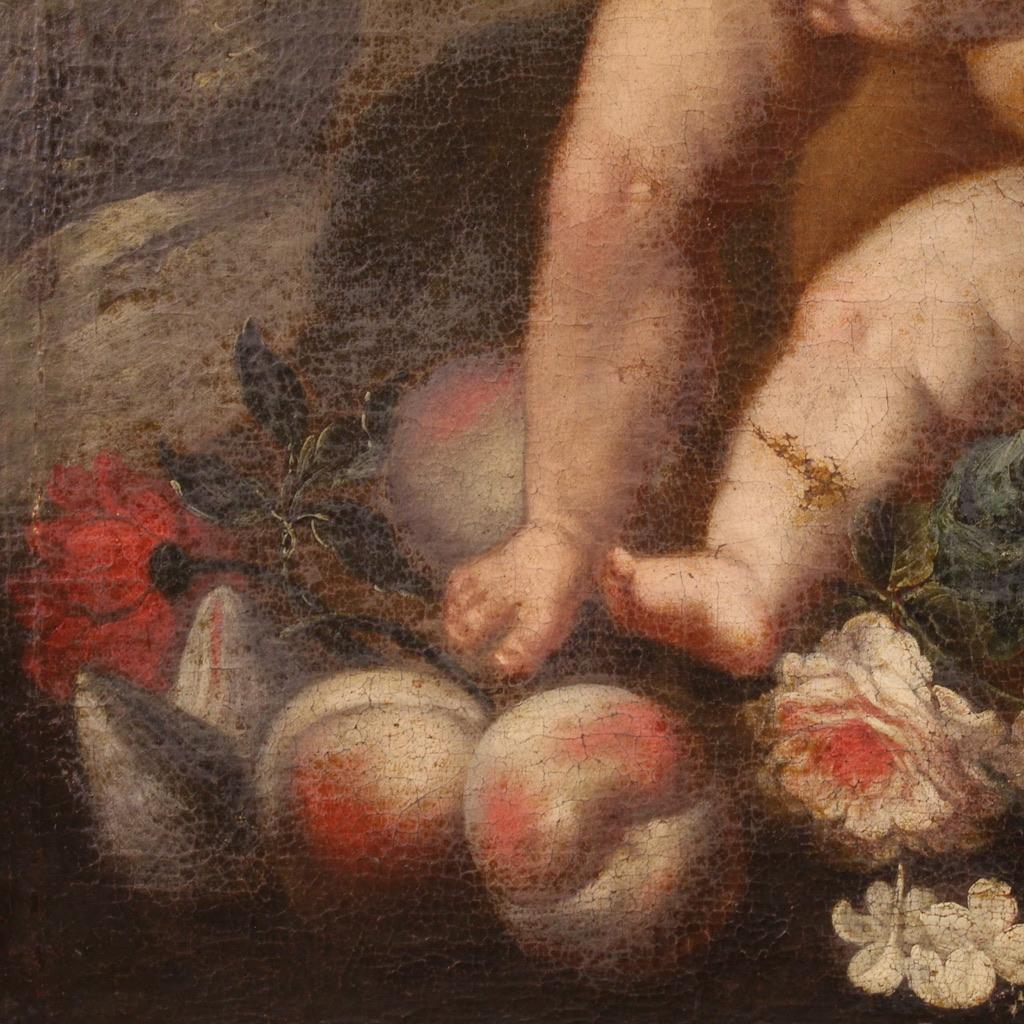 17. Jahrhundert Öl auf Leinwand Italienisch Antike Spiel der Cherubinen Gemälde, 1640 8