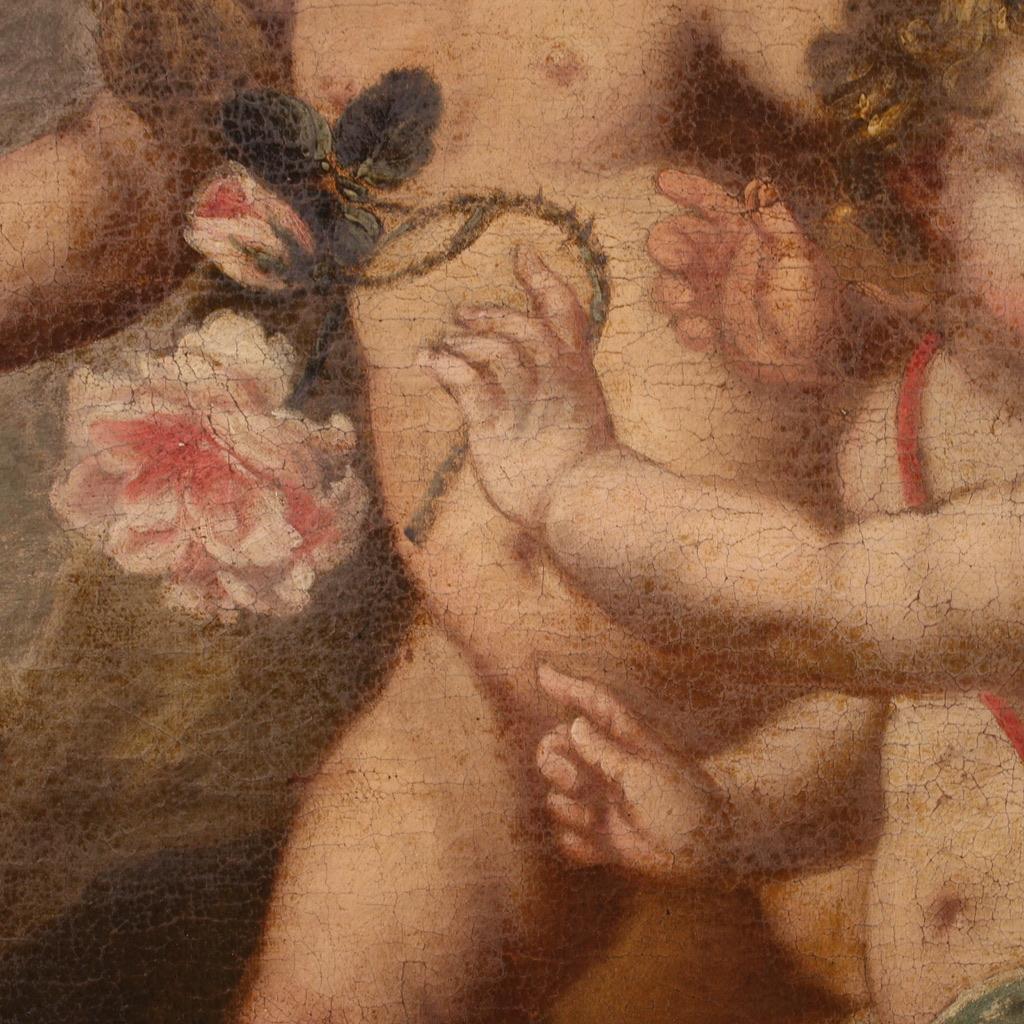 17. Jahrhundert Öl auf Leinwand Italienisch Antike Spiel der Cherubinen Gemälde, 1640 (Mid-17th Century)