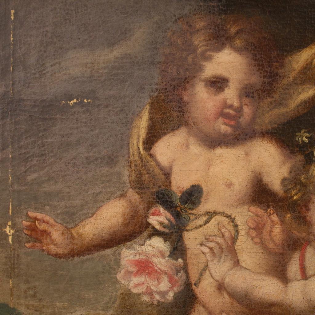 17. Jahrhundert Öl auf Leinwand Italienisch Antike Spiel der Cherubinen Gemälde, 1640 3