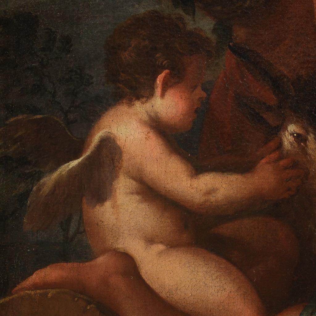 17th Century Oil on Canvas Italian Antique Mythological Painting, 1680 8