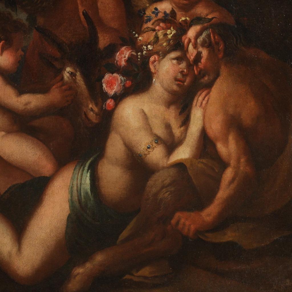 17th Century Oil on Canvas Italian Antique Mythological Painting, 1680 1