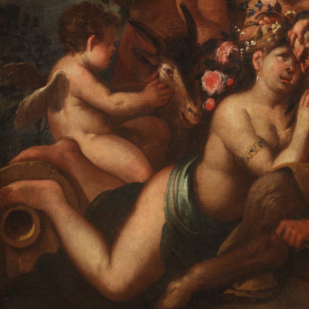 17th Century Oil on Canvas Italian Antique Mythological Painting, 1680 2