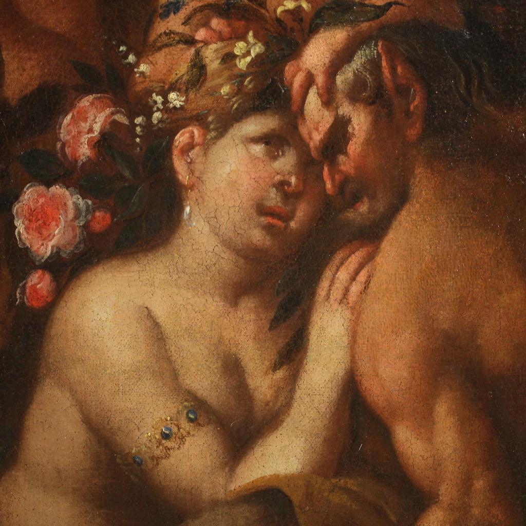 17th Century Oil on Canvas Italian Antique Mythological Painting, 1680 3