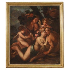 17th Century Oil on Canvas Italian Antique Mythological Painting, 1680