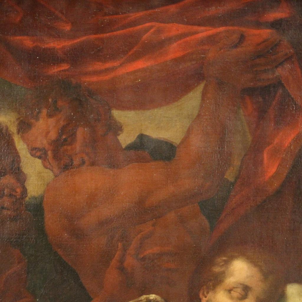 17th Century Oil on Canvas Italian Antique Mythological Painting Sleeping Venus 11