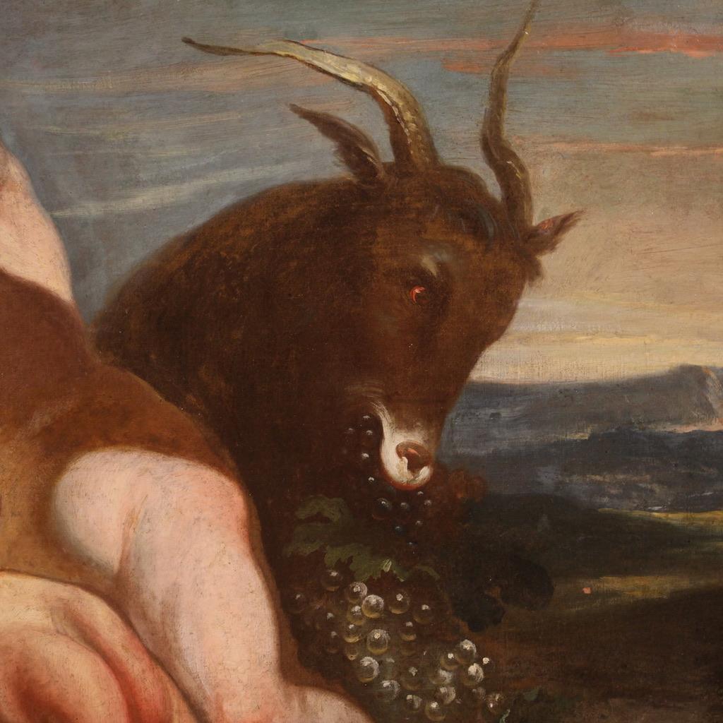 Olio su tela del XVII secolo Pittura antica italiana Baccanale di cherubini, 1660 in vendita 4