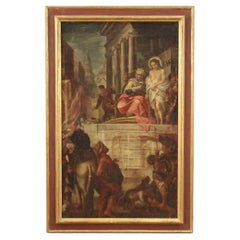 17. Jahrhundert Öl auf Leinwand Italienisch Antike Malerei Jesus und Herodes, 1670