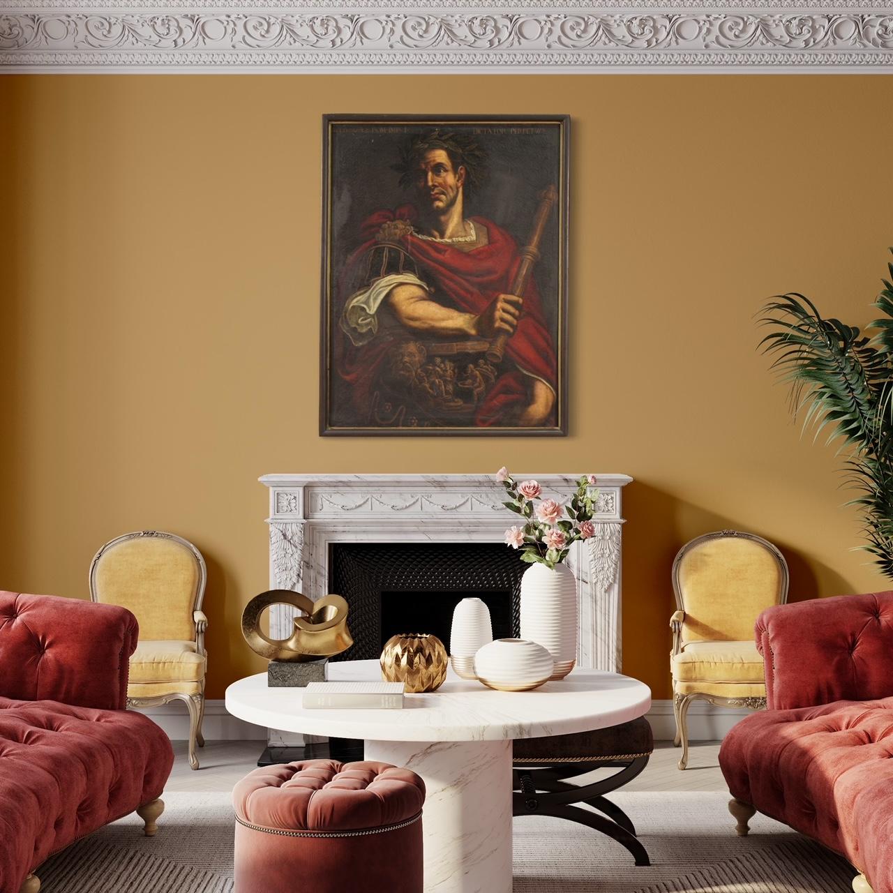 siglo XVII Óleo sobre Lienzo Pintura Antigua Italiana Retrato Julio César, 1680 9
