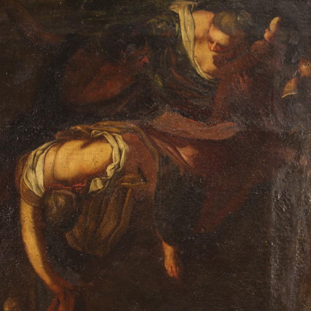17. Jahrhundert Öl auf Leinwand Italienisch Antike Malerei Massaker an Unschuldigen, 1640 im Angebot 6
