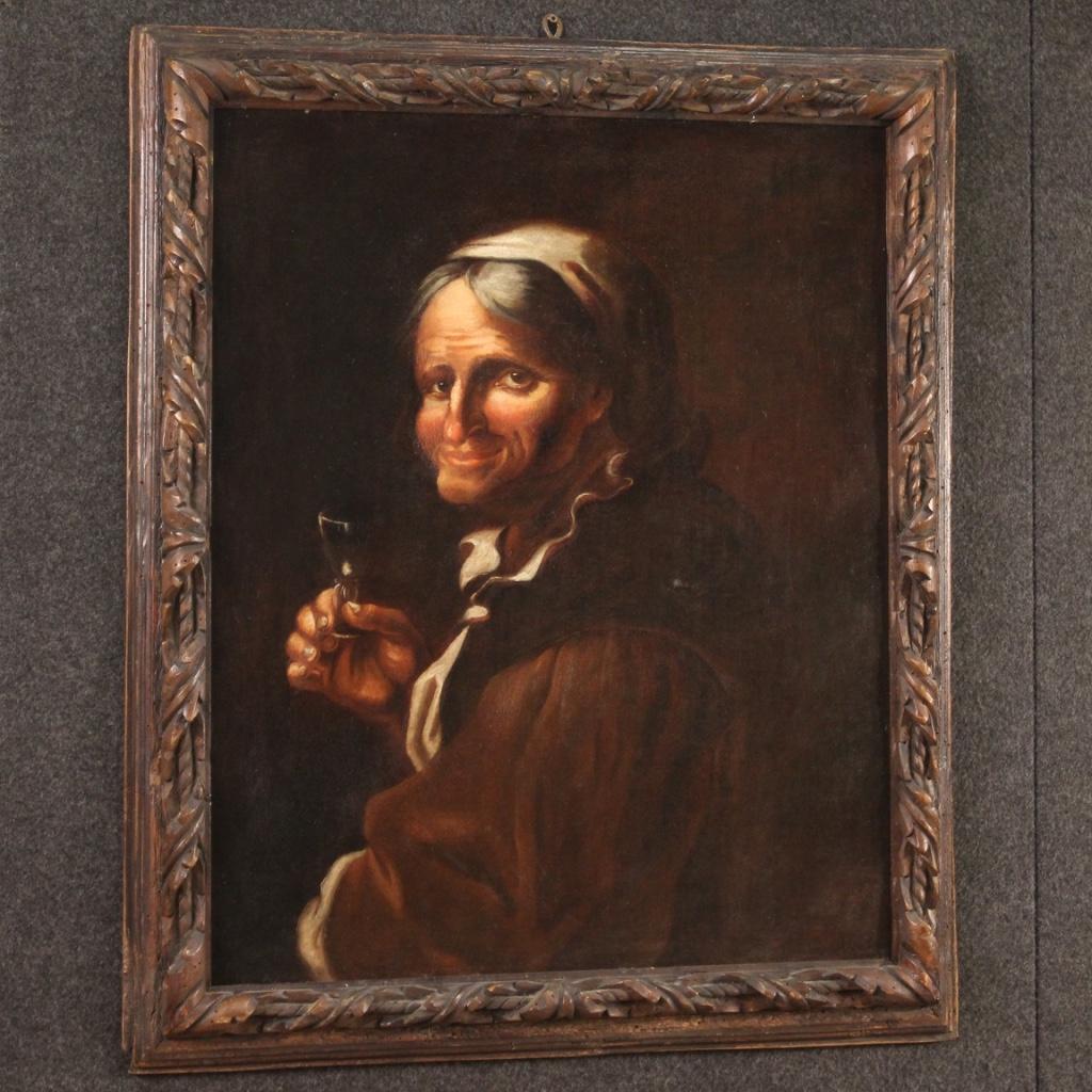pintura al óleo sobre lienzo del siglo XVII Retrato antiguo italiano, 1630 3