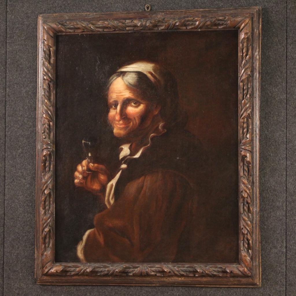 pintura al óleo sobre lienzo del siglo XVII Retrato antiguo italiano, 1630 6