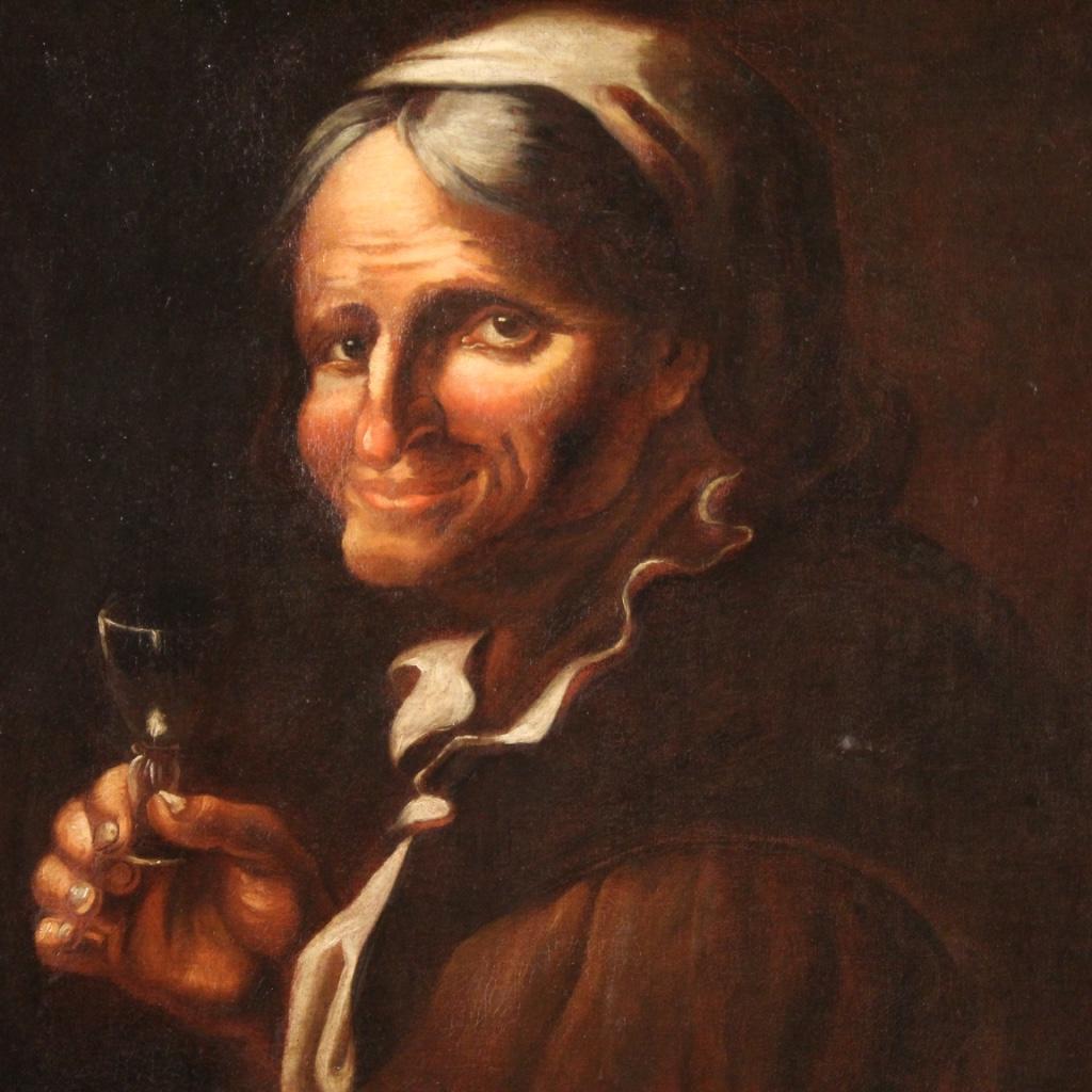 pintura al óleo sobre lienzo del siglo XVII Retrato antiguo italiano, 1630 7