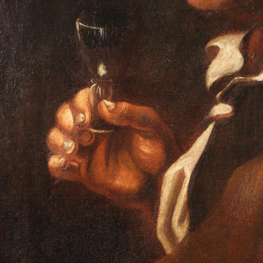 pintura al óleo sobre lienzo del siglo XVII Retrato antiguo italiano, 1630 en Bueno Estado en Vicoforte, Piedmont