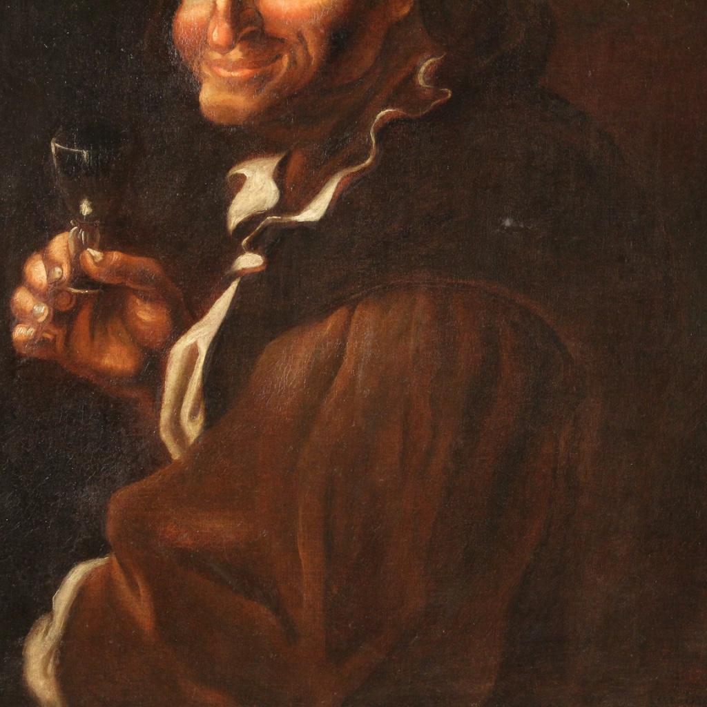 pintura al óleo sobre lienzo del siglo XVII Retrato antiguo italiano, 1630 1