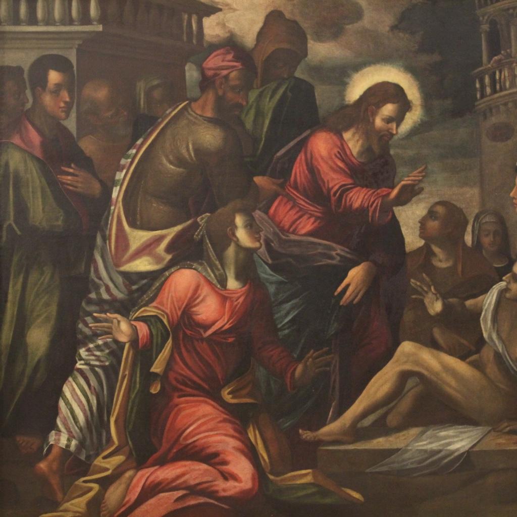 17th Century Oil on Canvas Italian Antique Religious Painting, 1630 In Good Condition In Vicoforte, Piedmont