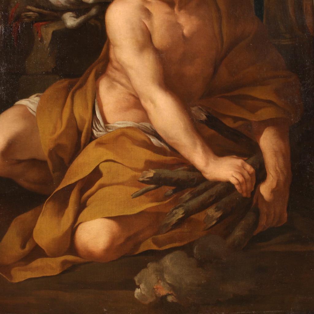 óleo sobre lienzo del siglo XVII Pintura religiosa antigua italiana, 1650 en venta 4